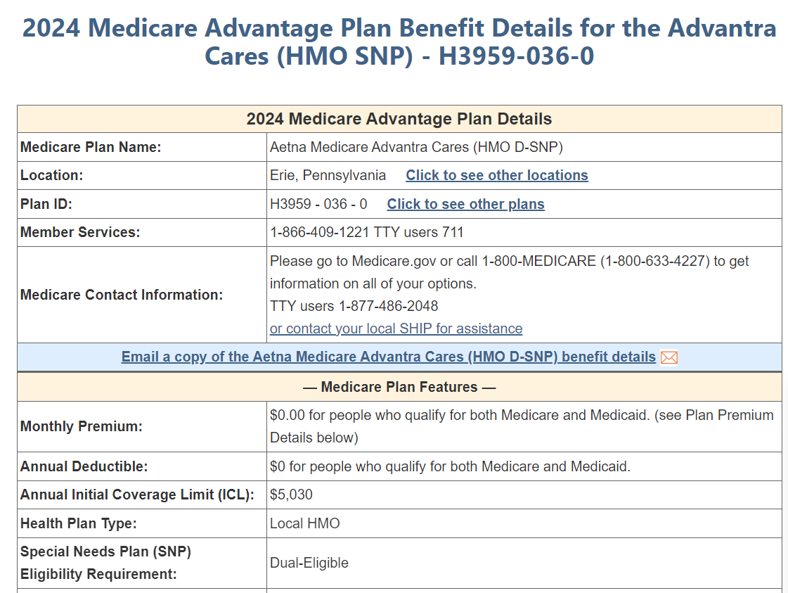 H3959 036 Aetna HMO SNP Plan & Login