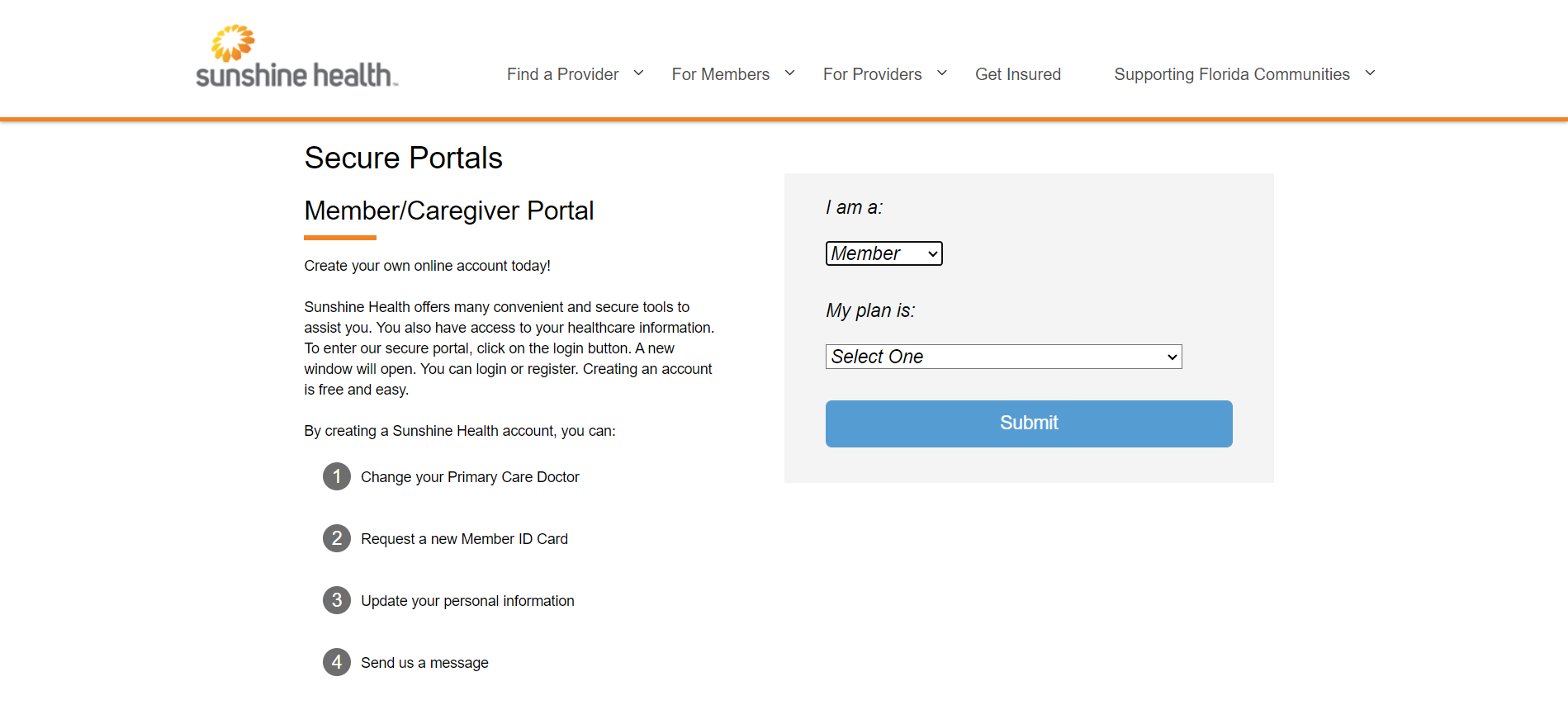 Sunshine Health OTC Benefit Login Sign in Program Catalog